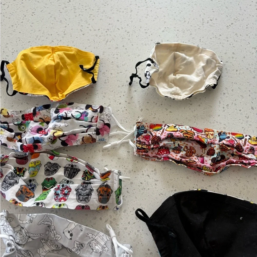 Colorful Disney Print Face Masks Set